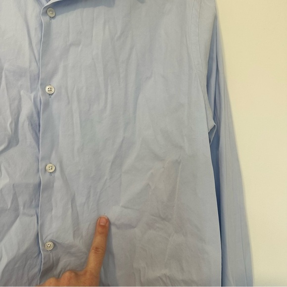 The Kooples Men’s Button Down Fitted Shirt Size Large Light Blue - Picture 9 of 11